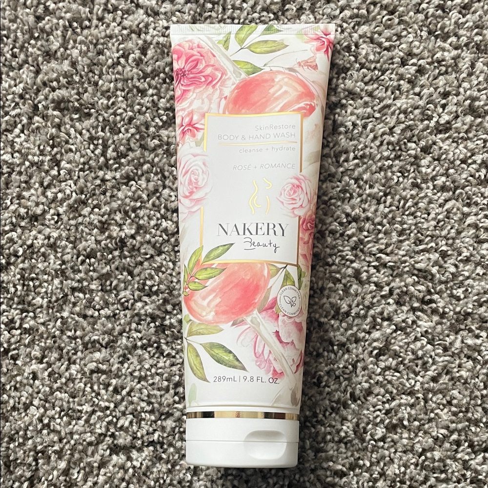 NWT Nakery Beauty SkinRestore Body & Hand Wash Rose + Romance 9.8oz